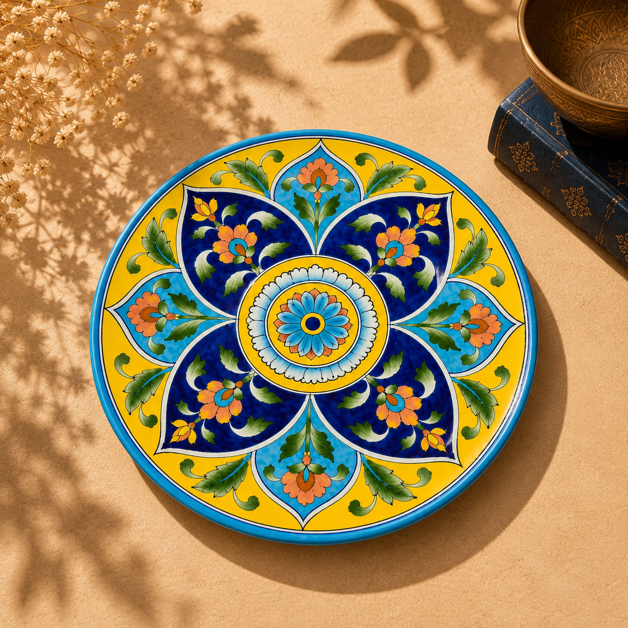 Sunburst Mandala Wall Hanging Plate