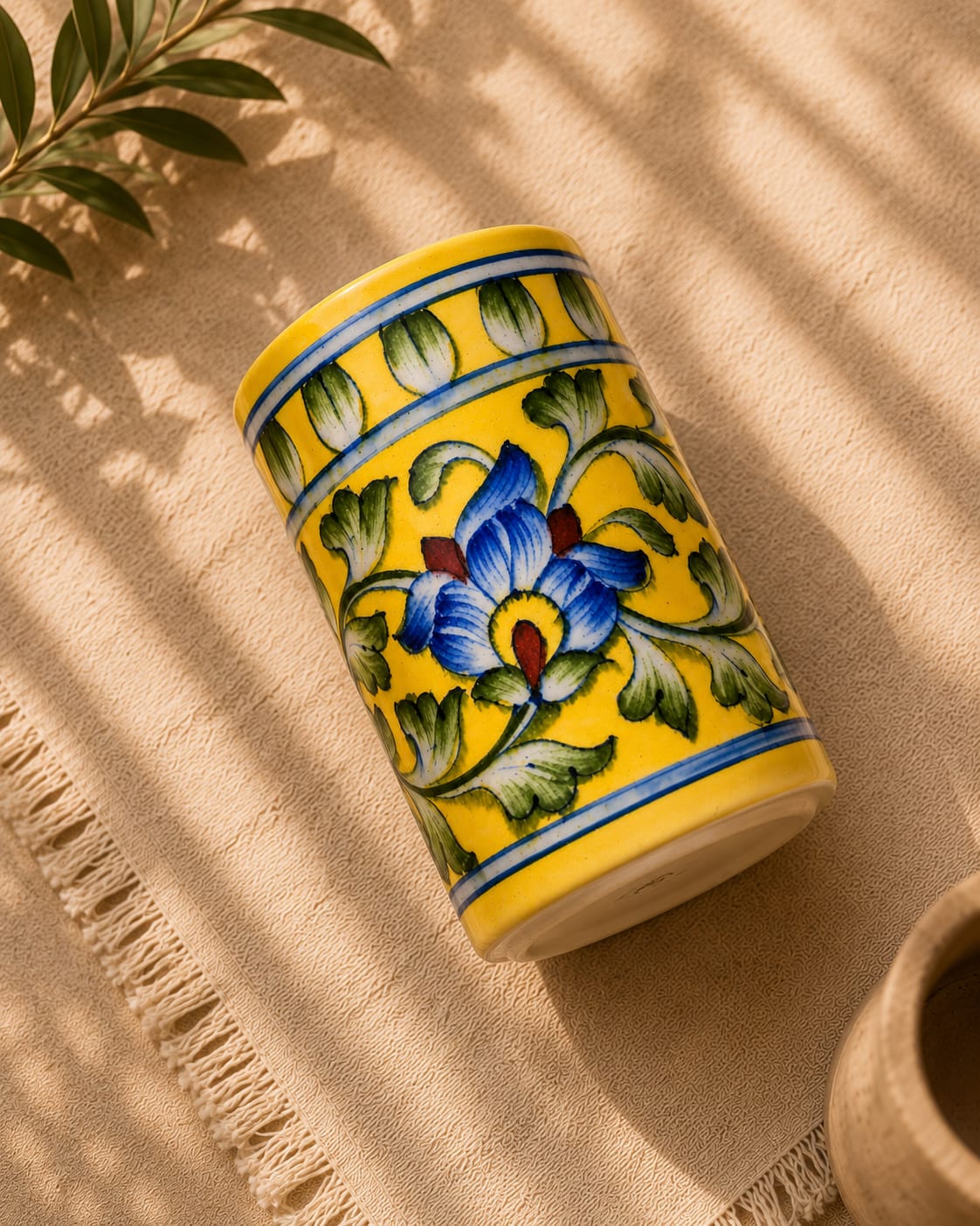 Yellow Cylendrical Vase