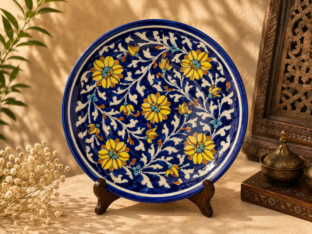 Golden Daisy Vine Wall Hanging Plate