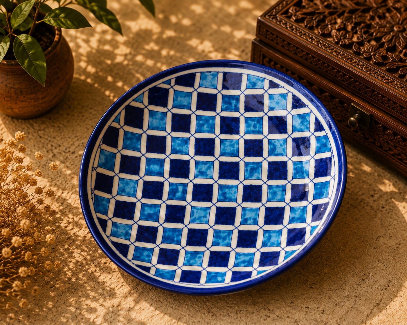 Classic Checkboard Wall Hanging Plate