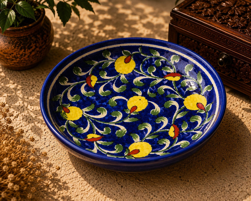 Cobalt Blossom Wall Hanging  Plate