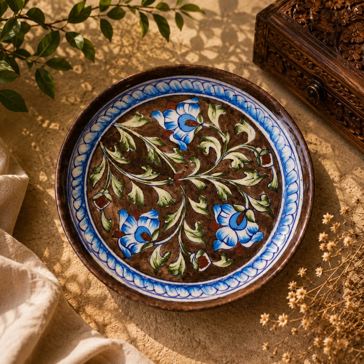 Umber Blossom Wall Hanging Plate