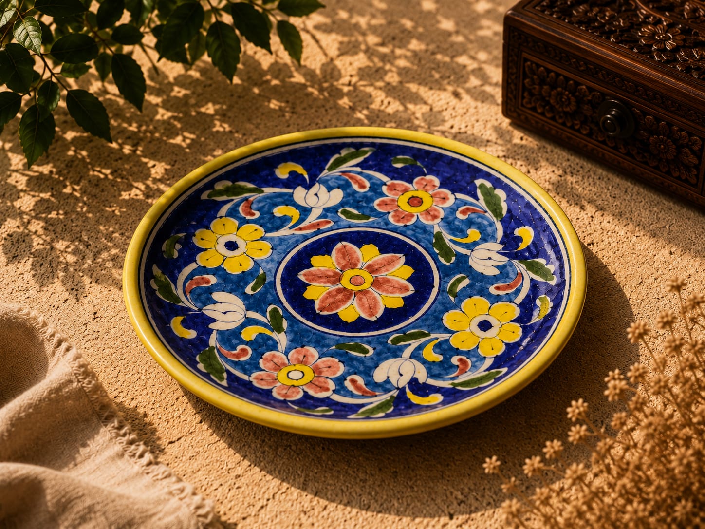 Medallion Floral Wall Hanging Plate