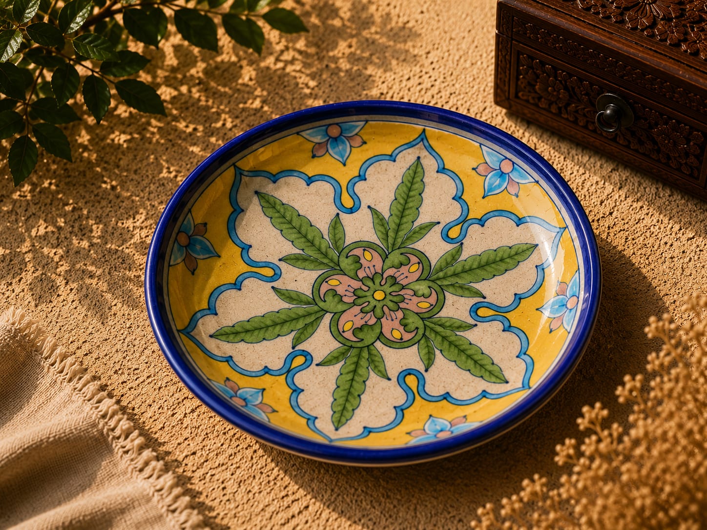 Sunburst Leaf Wall Hanging Plate