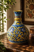 Golden Floral Globe Vase