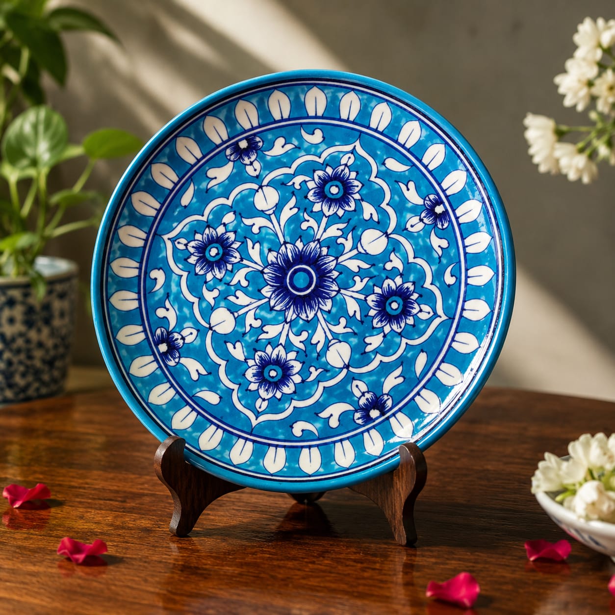 Turquoise Mandala Wall Hanging Plate