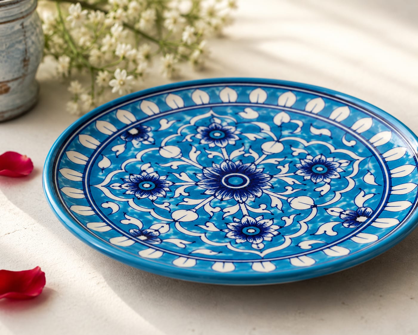 Turquoise Mandala Wall Hanging Plate